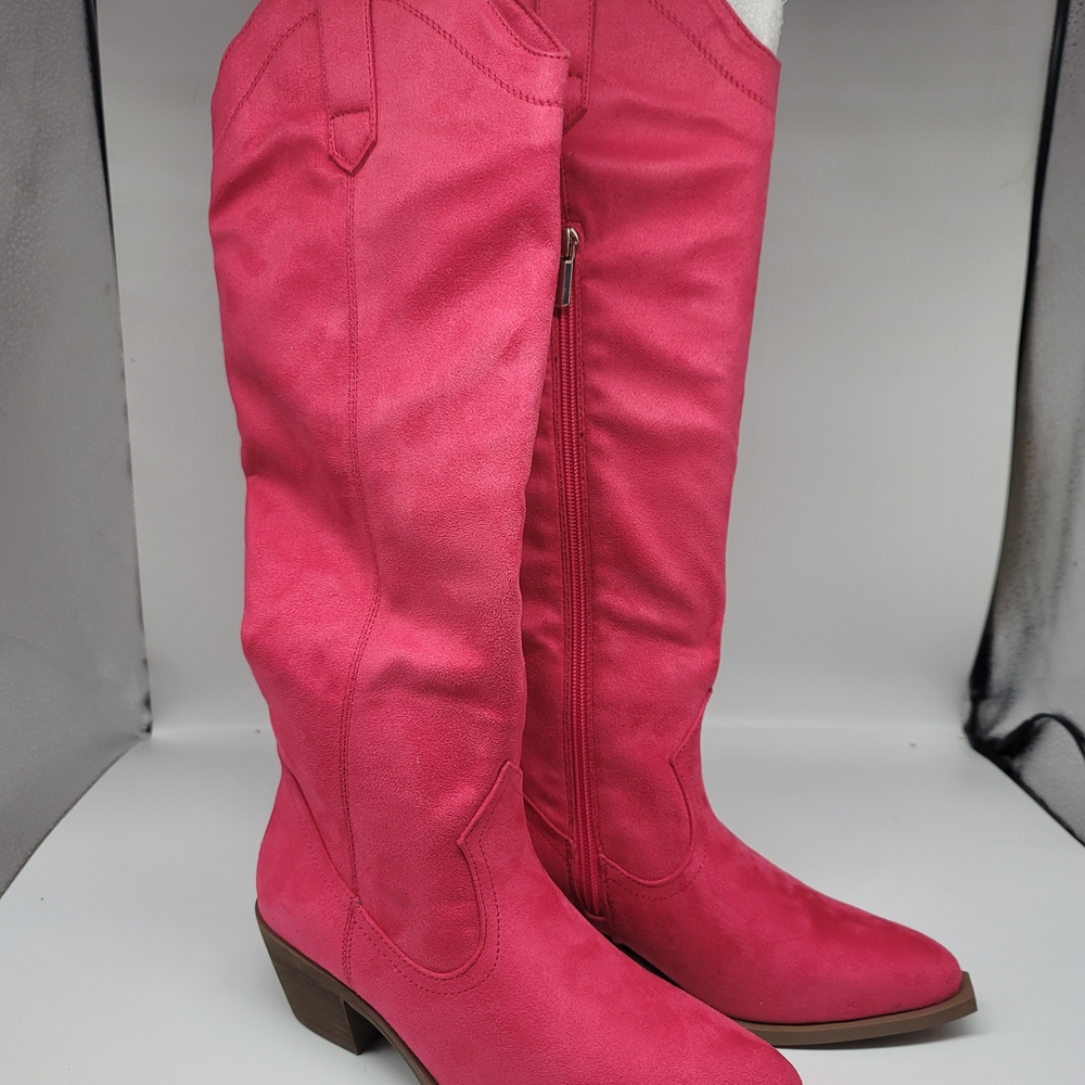 Chic Fuchsia Over the Knee Boots